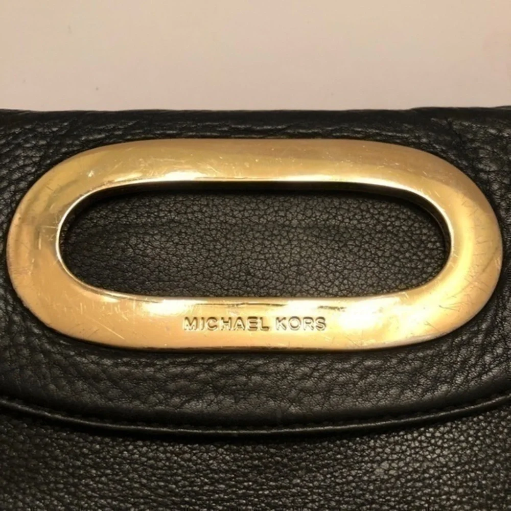 Michael kors black leather crossbody bag